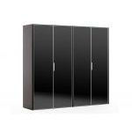 Gala шкаф высокий 4 двери цвет черный (стекло)