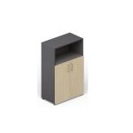Шкаф для бумаг (2 меламиновые двери + ниша) EMMS568
