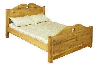 Кровать LCOEUR 200 спальное место 200 х 200 см, с сердцем из массива сосны Pin magic