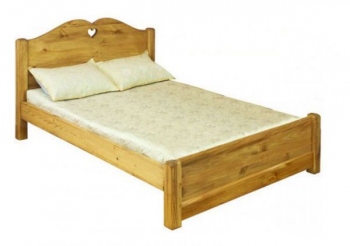 Кровать LIT COEUR 180 PB спальное место 180 х 200 см с низким изножьем, с сердцем из массива сосны Pin magic