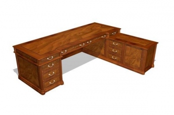 ART MOBLE: стол руководителя с 10 ящиками правый